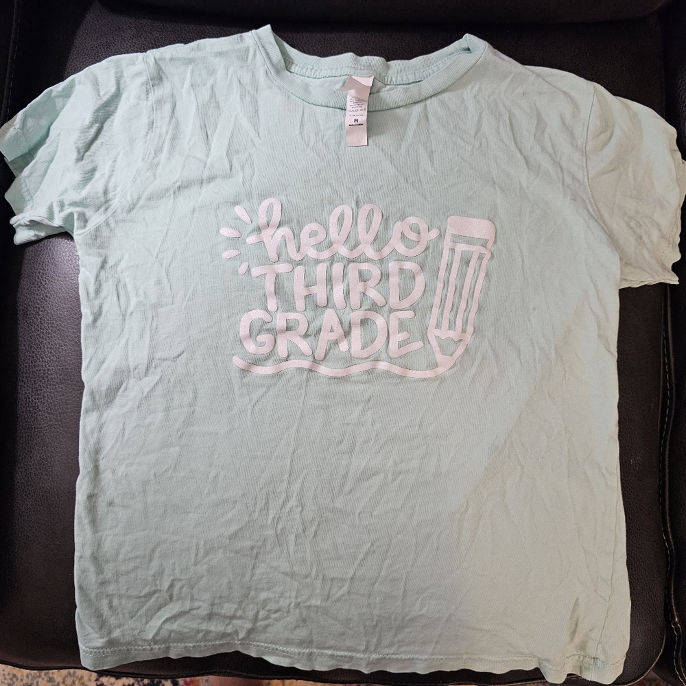 Hello Third Grade! First day of school shirt M